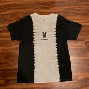 Black and grey tie dye Playboy tee